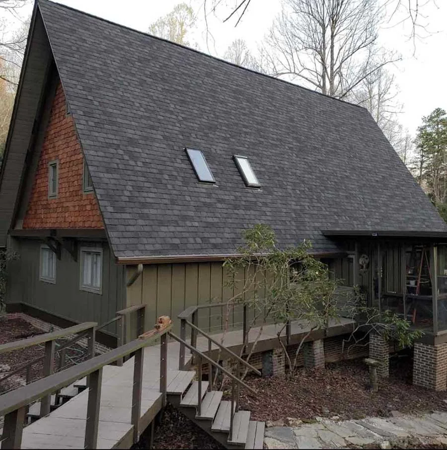 Shingle roof after a full storm restoration
